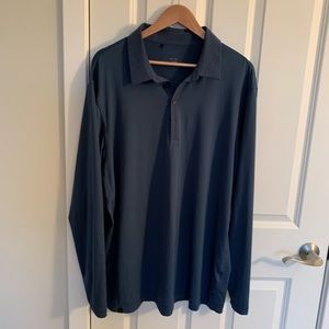 Navy Adidas Golf Long Sleeve Polo